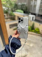 قاب پاپیون نقره ای با بند ژلاتینی (کدC2003) - تصویر 2