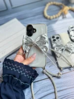 قاب پاپیون نقره ای با بند ژلاتینی (کدC2003) - تصویر 6