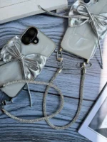 قاب پاپیون نقره ای با بند ژلاتینی (کدC2003) - تصویر 3