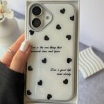 قاب گوشی موبایل قلب سیاه همراه با آویز / Black heart (کد 0122)