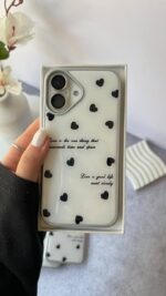 قاب گوشی موبایل قلب سیاه همراه با آویز / Black heart (کد 0122)