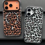 قاب گوشی آیفون پلنگی مینیمال آنتی شوک مگسیف دار / Minimal Leopard (کد my0154)