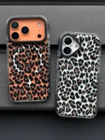 قاب گوشی آیفون پلنگی مینیمال آنتی شوک مگسیف دار / Minimal Leopard (کد my0154)