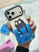 قاب گوشی موبایل آیفون گربه خپل شفاف آنتی شوک مگسیف دار / Cat Finding fish (کد my0153) - Image 2