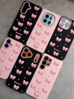 قاب گوشی موبایل پاپیون سیلیکونی / Ribbon pink & black (کد my0229) - Image 4