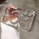 قاب گوشی موبایل نگین دار مگسیف شاین / diamond magsafe(کد my0225)