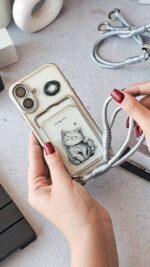 قاب گوشی موبایل گربه ملوس جاکارتی دار همراه با اویز 201853 (کد my0289) - Image 2