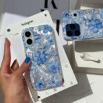 قاب گوشی موبایل آیفون شكوفه هاي آبي / IMD Blue Blooms (کد my0326) - Image 2