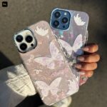 قاب گوشی موبایل پروانه اي يخي صورتي با آویز / Icy butterfly pinky (کد my0339) - Image 2