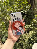 قاب گوشی موبایل دخترک عشق گربه شفاف سفارشی اختصاصی | love cats girl (کد ch0250)