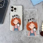 قاب گوشی موبایل دخترک عشق گربه شفاف سفارشی اختصاصی | love cats girl (کد ch0250) - Image 2