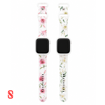 بند اپل واچ سیلیکونی طرحدار لیلیوم / apple watch silicon lilyum white & pink  (کد my0406) - Image 4