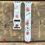 بند اپل واچ سیلیکونی طرحدار لیلیوم / apple watch silicon lilyum white & pink  (کد my0406) - Image 3