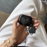 کاور ایرپاد قلب مشکی همراه با آویز / Airpods black hearts (کد my0434) - Image 3
