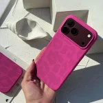 قاب گوشی موبایل آیفون سيليكوني پلنگی صورتي پرنگ / Leo magenta silic (کد my0516) - تصویر 2