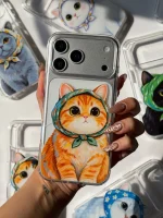 قاب گوشی موبایل گربه های گوگولی شفاف سفارشی / Autumn Cats (کد ch0297) - تصویر 4