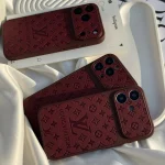 قاب گوشی موبایل ال وی برگندی چرمی/Lv Leather bargandi  (کد my0518) - تصویر 2