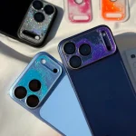 محافظ لنز گوشی آیفون آکواریومی اکلیلی/Camera Protector Aqua Glitter(کد my0505) - تصویر 2