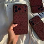 قاب گوشی موبایل ال وی برگندی چرمی/Lv Leather bargandi  (کد my0518)