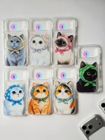 قاب گوشی موبایل گربه های گوگولی شفاف سفارشی / Autumn Cats (کد ch0297) - تصویر 2